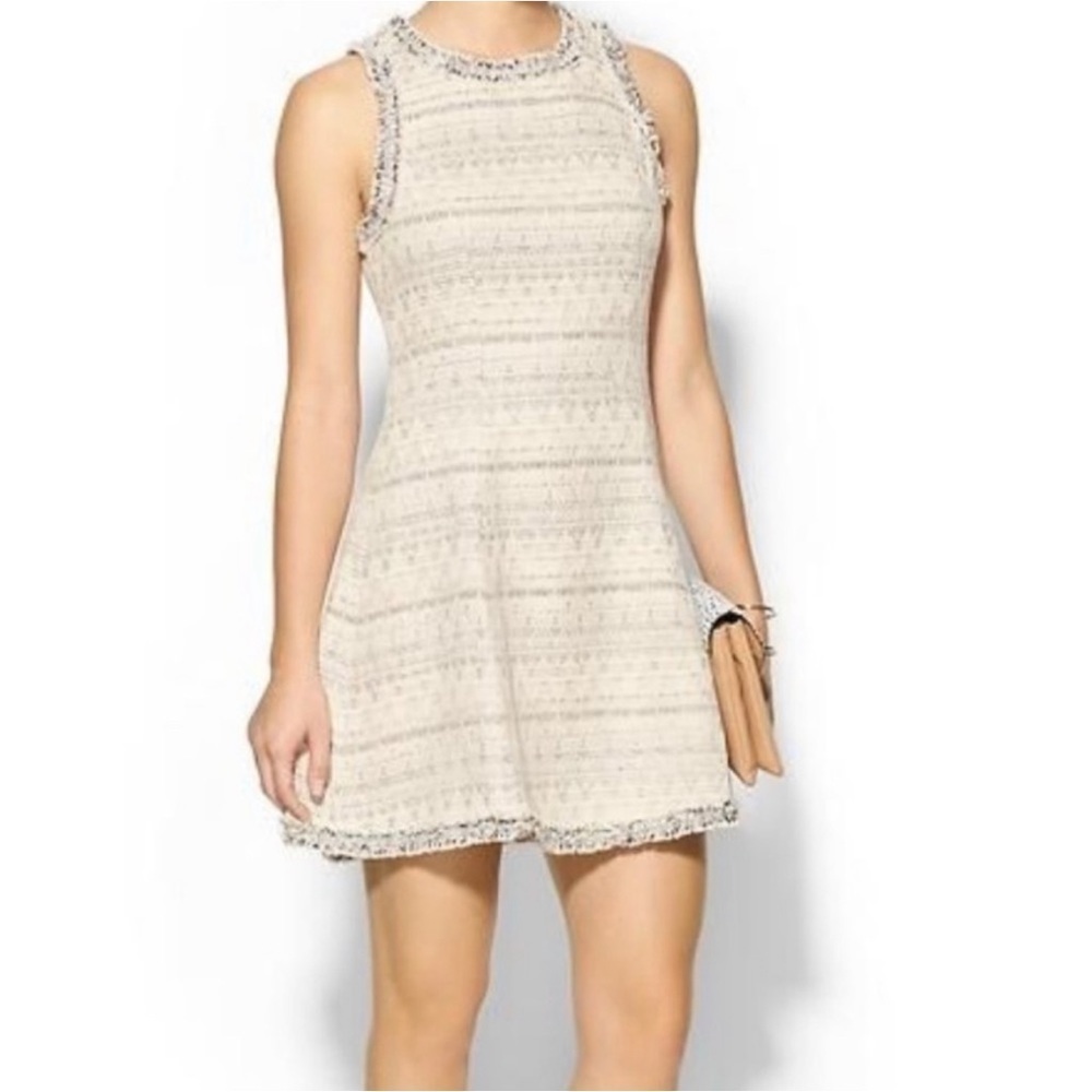 Adelyn Rae Ivory Black Tweed Fit Flare Sleeveless Dress NWT M Workwear‎ Classic